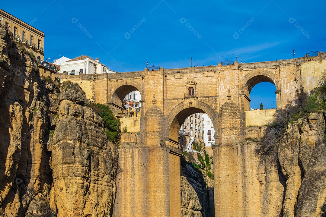 Vista da bela escadaria medieval em Ronda, Espanha.