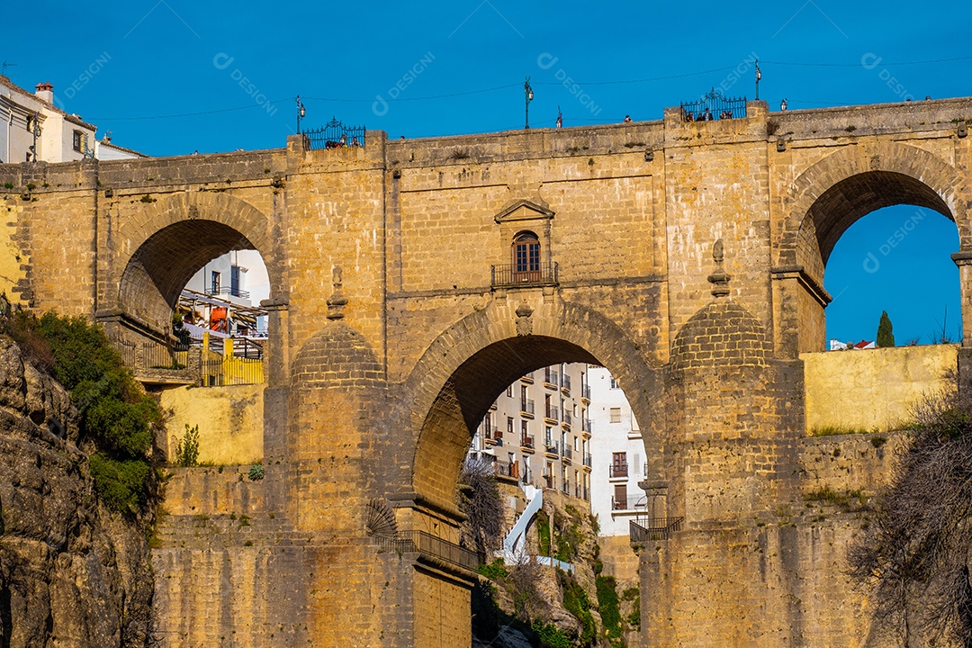 Vista da bela escadaria medieval em Ronda, Espanha.