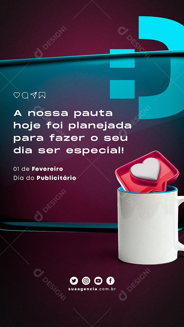 Story A Nossa Pauta Hoje foi Planejada Dia Do Publicitário Social Media PSD Editável