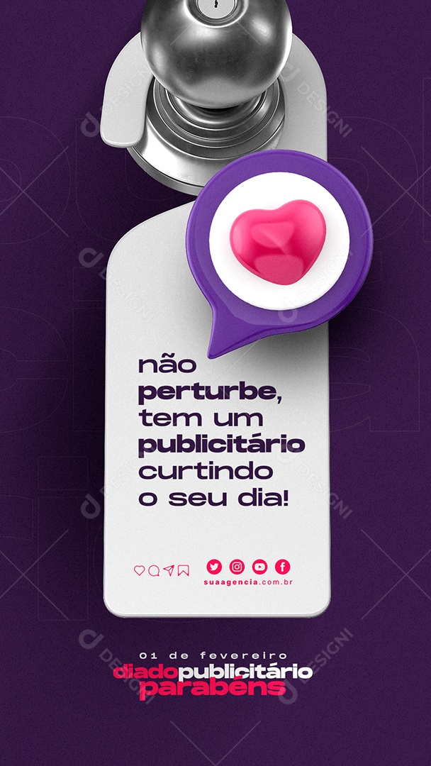 Story Não Perturbe Dia Do Publicitário 1 de Fevereiro Social Media PSD Editável