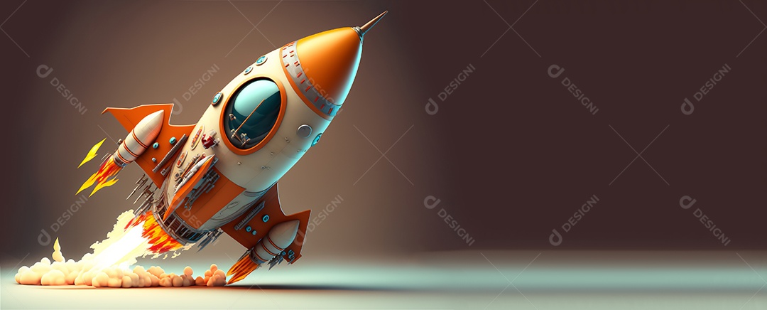 Ilustração de um foguete subindo