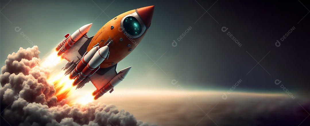 Ilustração de um foguete subindo