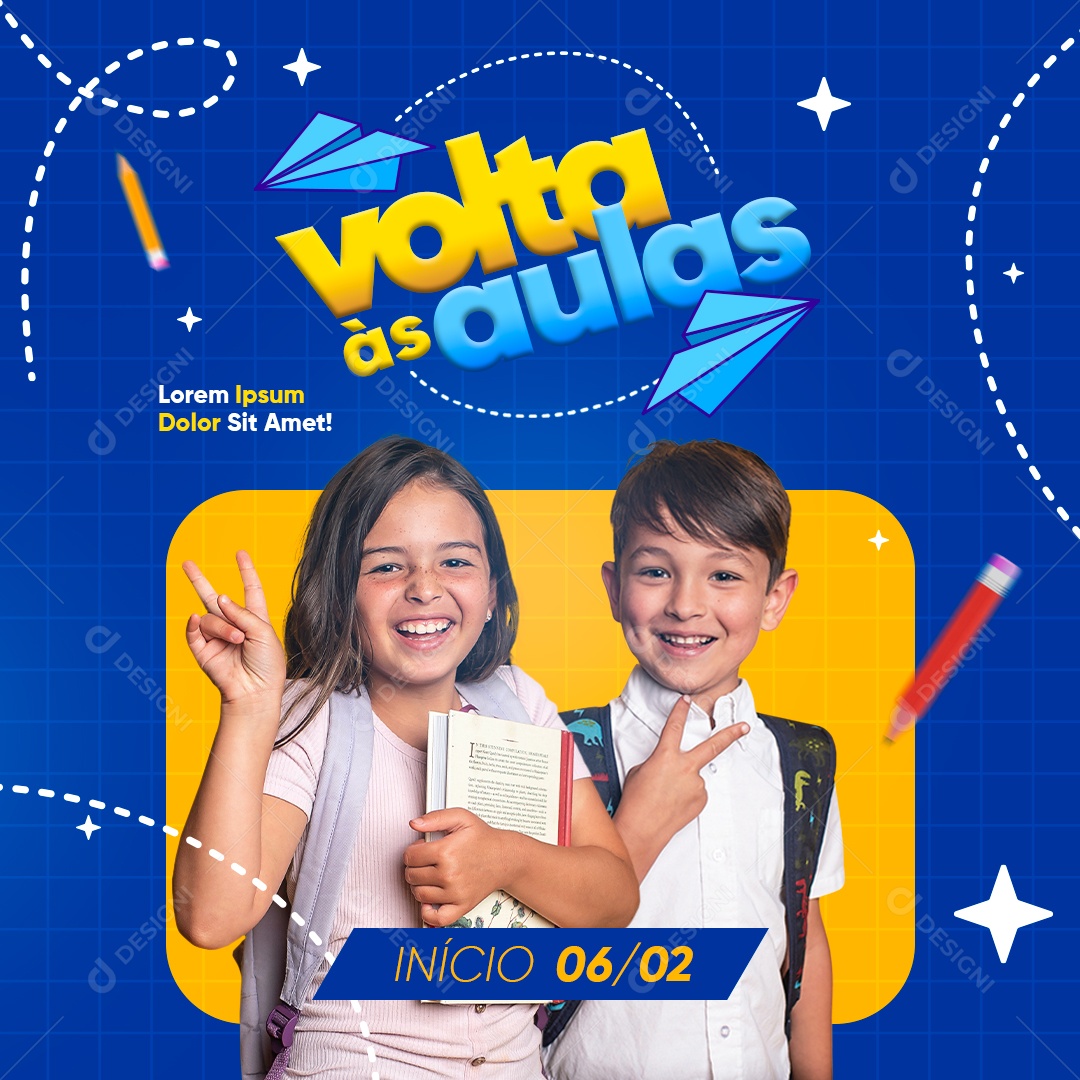 Volta às Aulas Social Media PSD Editável