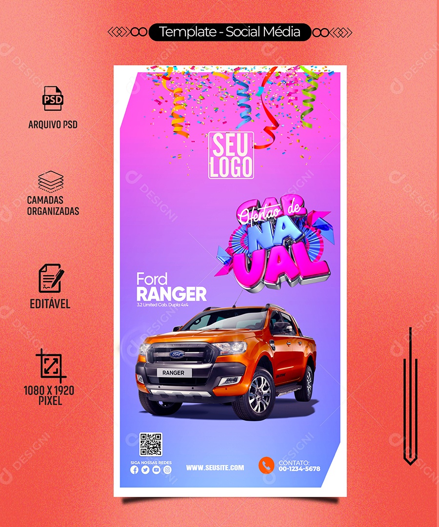 Story Concessionária Carnival Offers Come Check Out Editable Social Media PSD