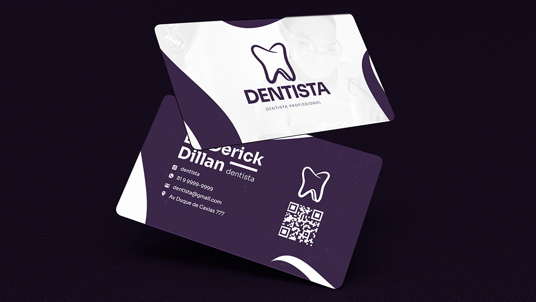 Modelo de Cartão de Visita Dentista PSD Editável