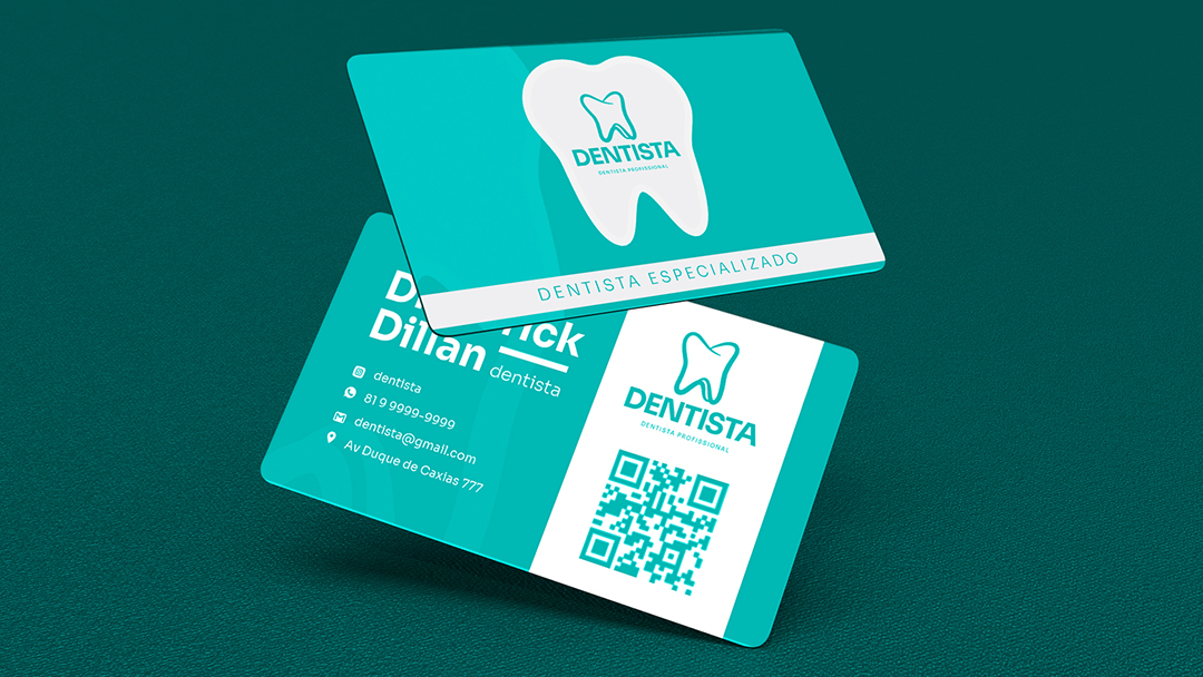 Modelo de Cartão de Visita Dentista PSD Editável