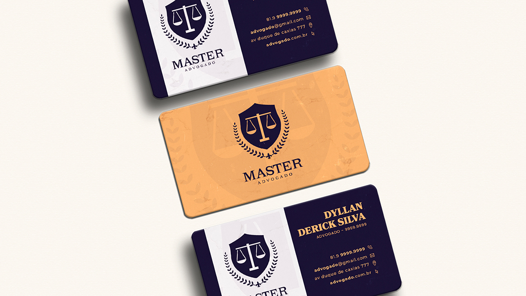 Modelo de Cartão de Visita Advogados PSD Editável