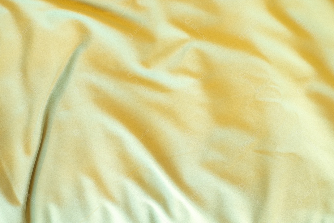Textura gradiente de roupa de cama amarela estilo de curva turva de tecido de luxo abstrato, roupa de cama enrugada e sombras douradas, plano de fundo