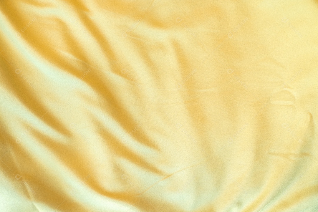 Textura gradiente de roupa de cama amarela estilo de curva turva de tecido de luxo abstrato, roupa de cama enrugada e sombras douradas, plano de fundo