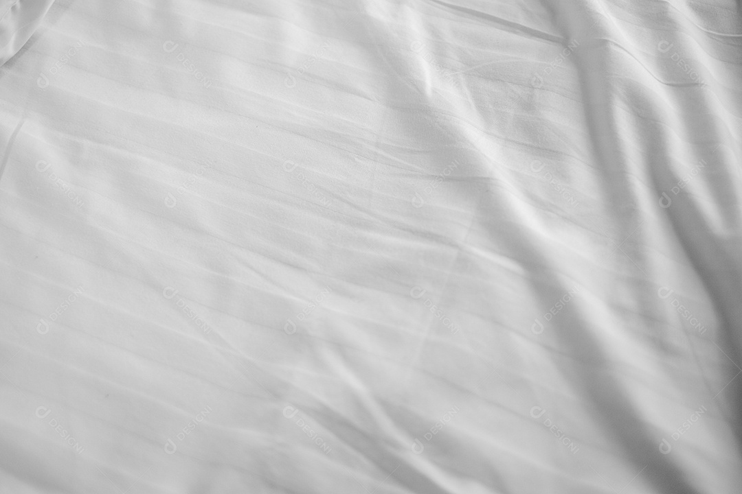 Textura gradiente de linho branco estilo de curva turva de tecido de luxo abstrato, roupa de cama enrugada e sombras cinza escuras, plano de fundo