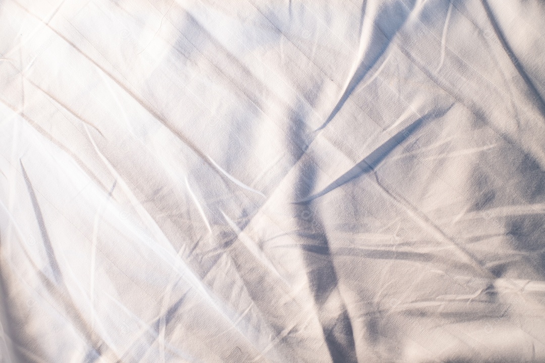 Textura gradiente de linho branco estilo de curva turva de tecido de luxo abstrato, roupa de cama enrugada e sombras cinza escuras, plano de fundo