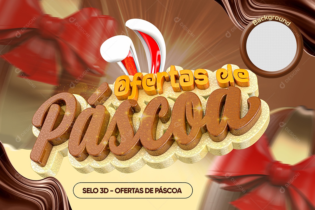 Selo 3D Para Composição Ofertas de Páscoa PNG