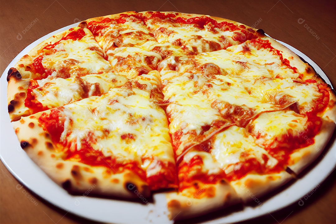 Ilustração de uma pizza de queijo