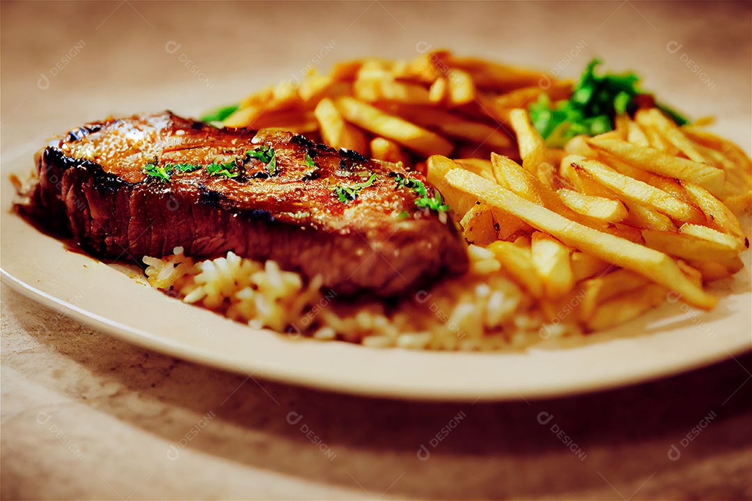 Ilustração de um prato feito de refeição