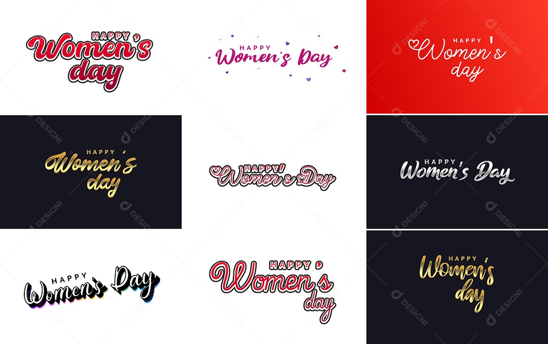 Textos De Feliz Dia Das Mulheres Vetor EPS