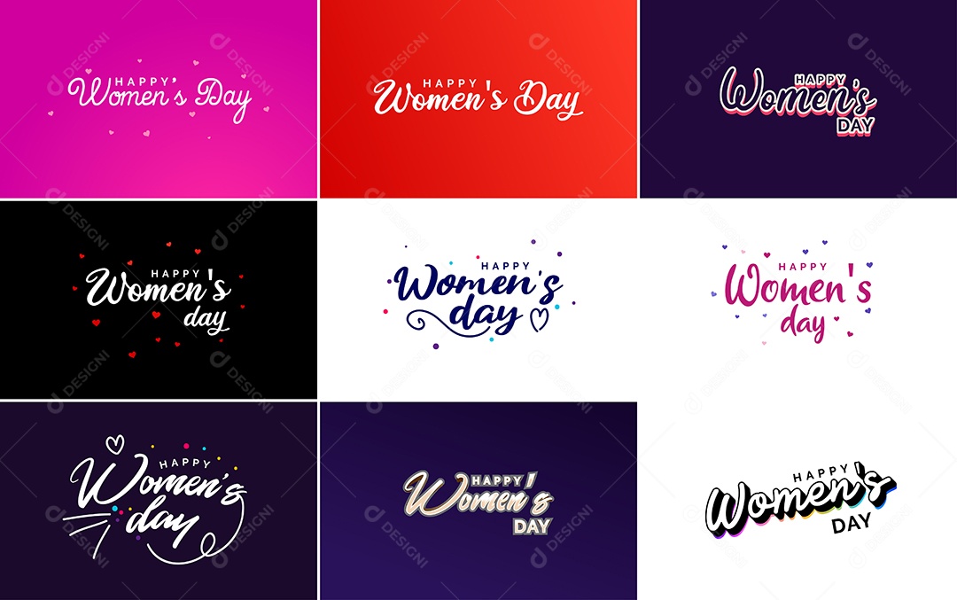 Textos De Feliz Dia Das Mulheres Vetor EPS