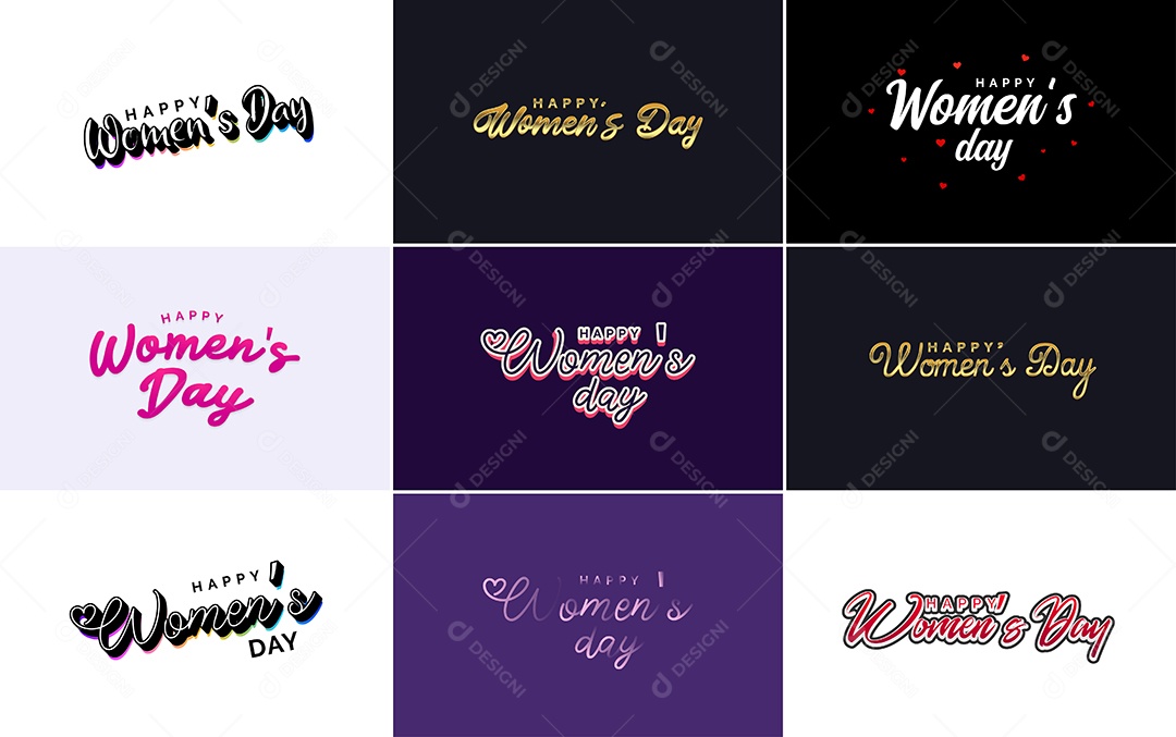 Textos De Feliz Dia Das Mulheres Vetor EPS