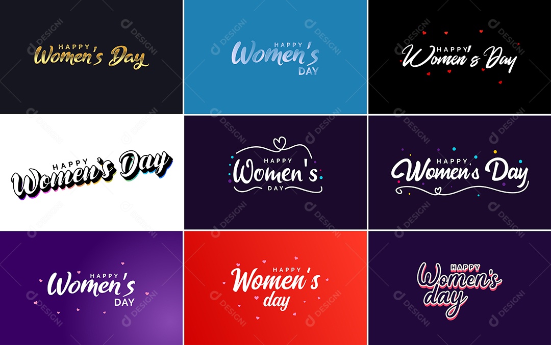 Textos De Feliz Dia Das Mulheres Vetor EPS