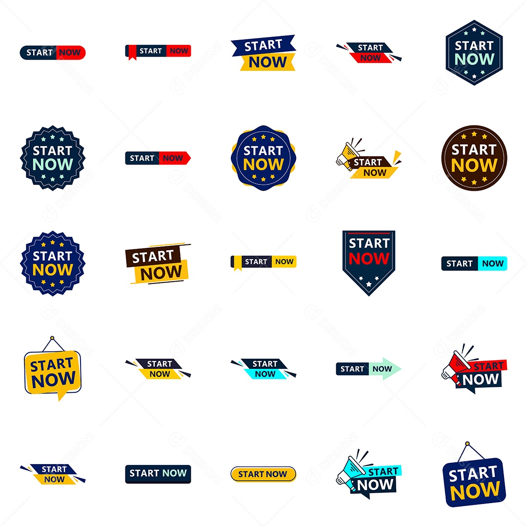 Comece agora 25 elementos tipográficos modernos para promover o início