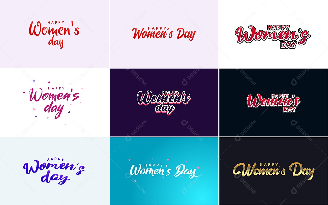 Textos De Feliz Dia Das Mulheres Vetor EPS