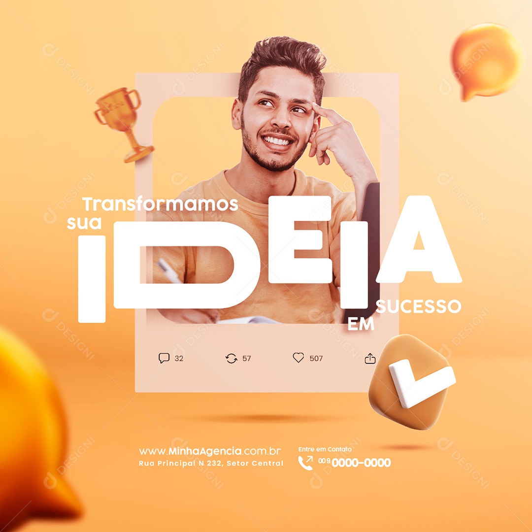Campanha Publicitária Dia Do Publicitário Transformando sua Ideia Social Media PSD Editável