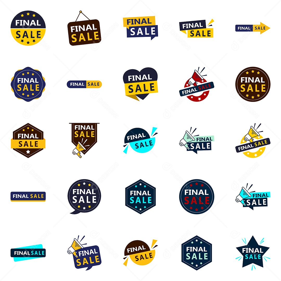 25 elementos gráficos de venda final de final de temporada para negócios on-line