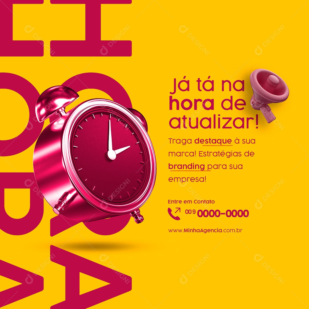 Campanha Publicitária Dia Do Publicitário Já tá Na Hora de Atualizar Social Media PSD Editável