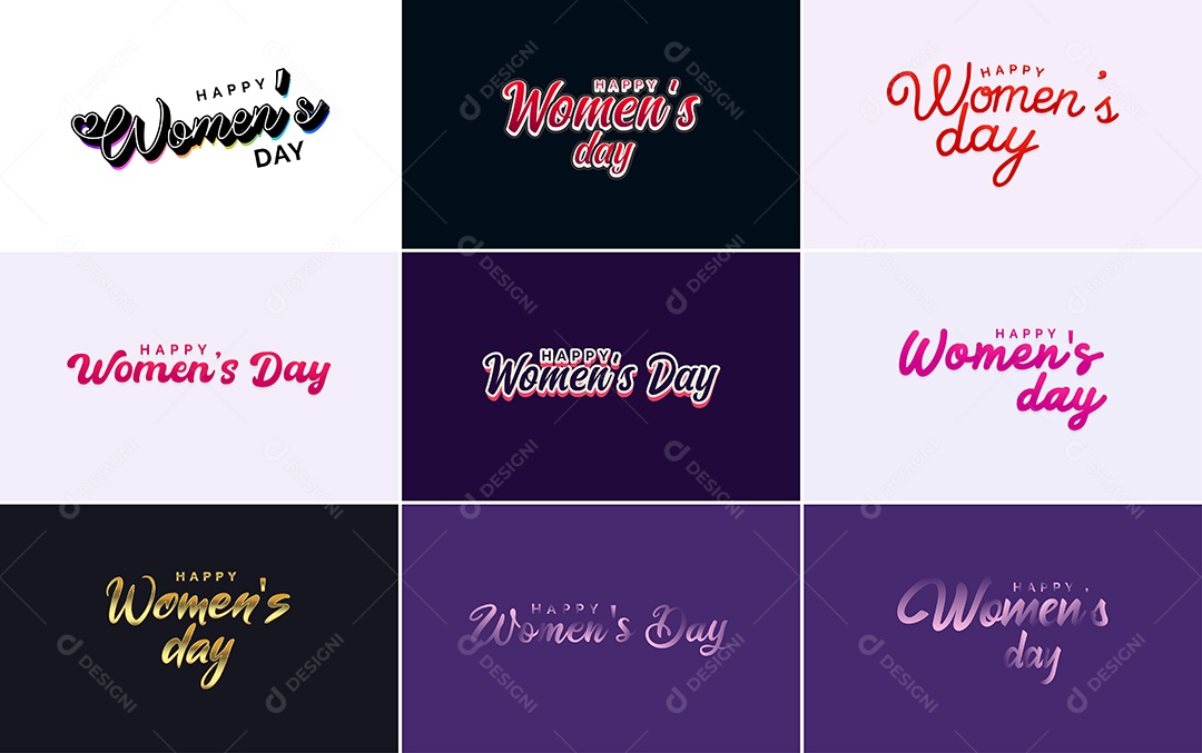 Textos De Feliz Dia Das Mulheres Vetor EPS