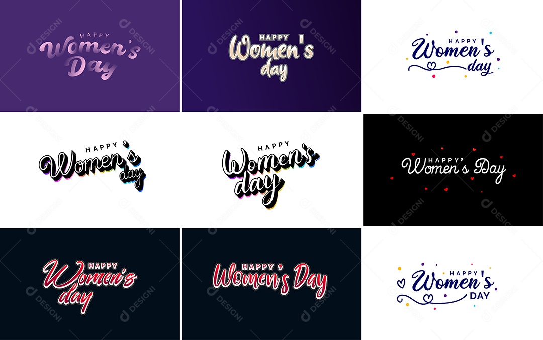 Textos De Feliz Dia Das Mulheres Vetor EPS