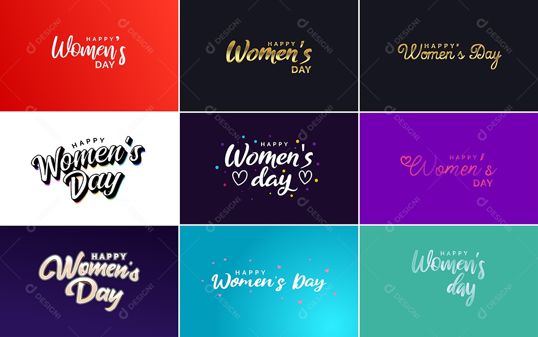 Textos De Feliz Dia Das Mulheres Vetor EPS