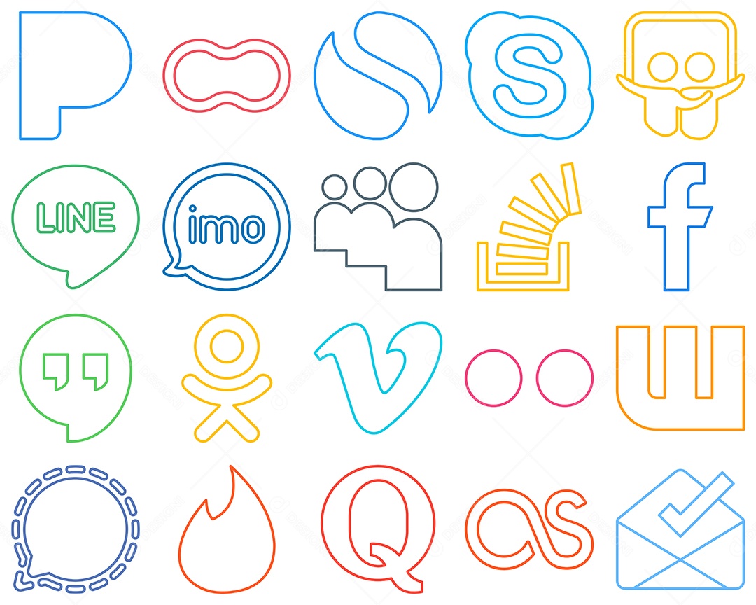 Pacote De Ícones De Redes Sociais Vetor EPS