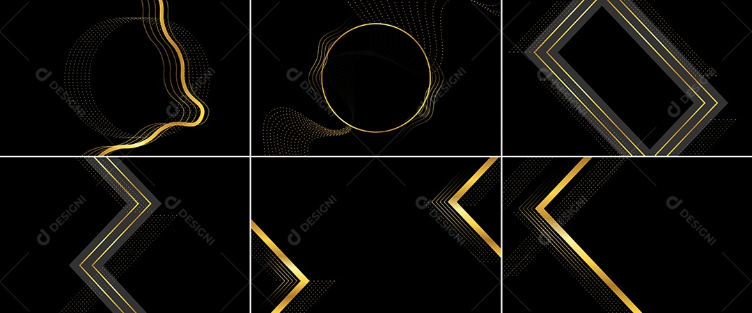 Abstrato fundo de luxo de linhas pretas e douradas