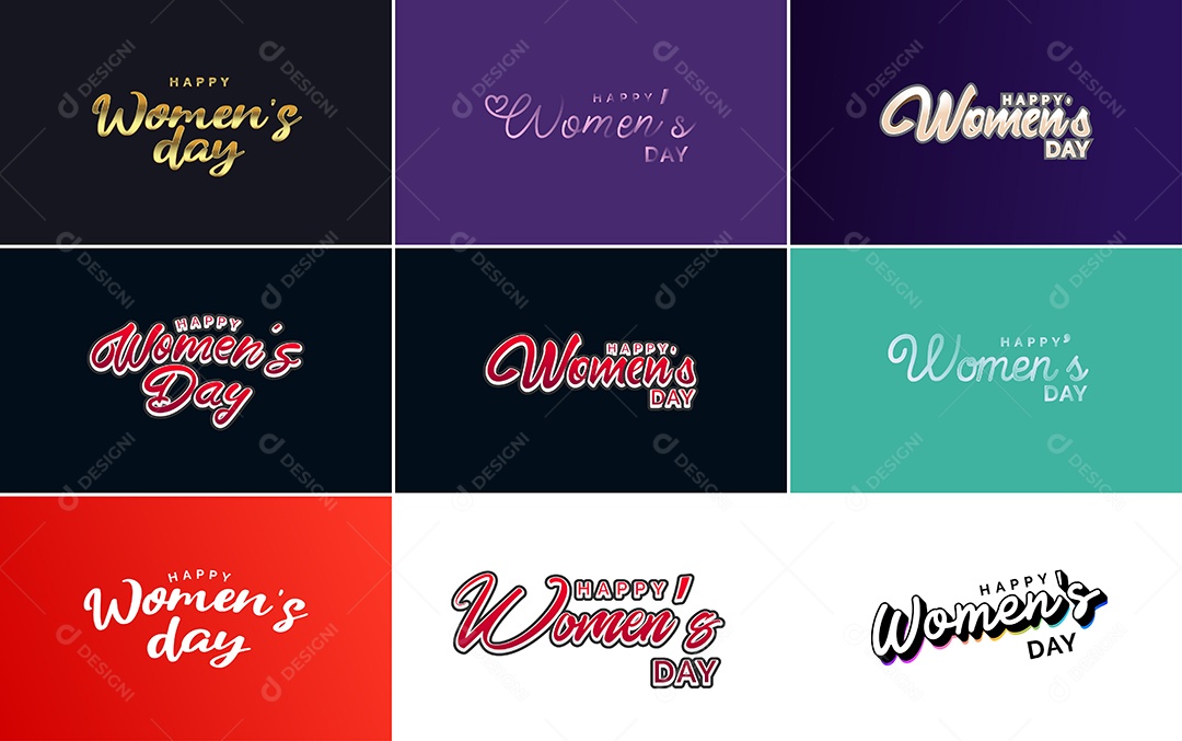 Textos De Feliz Dia Das Mulheres Vetor EPS