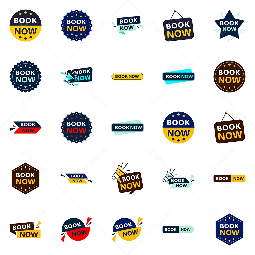 Faça com que seus clientes reservem com nosso pacote de 25 banners Reserve agora