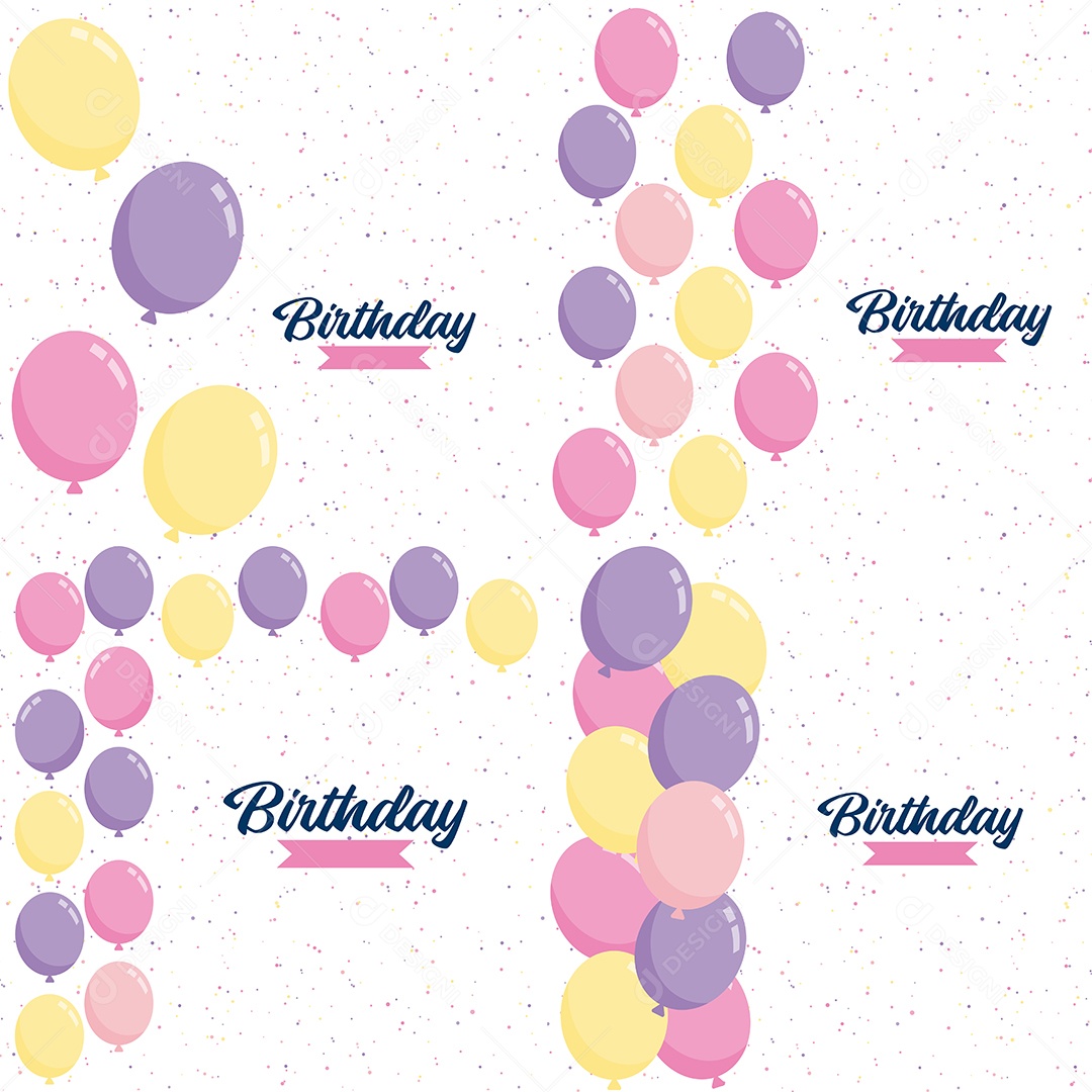 Texto de Feliz Aniversário Vetores EPS