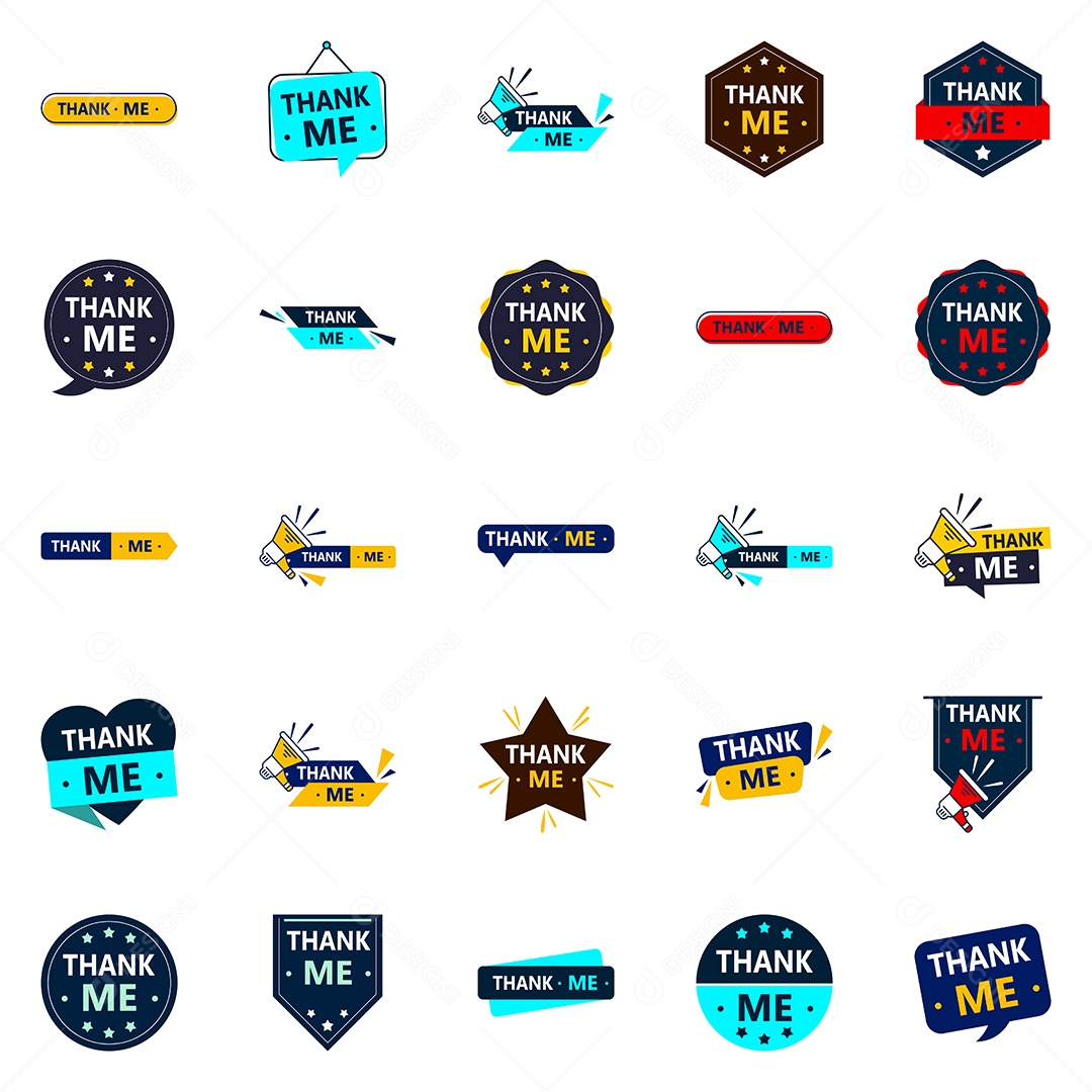 Diga obrigado com estilo com nosso pacote de 25 banners de agradecimento