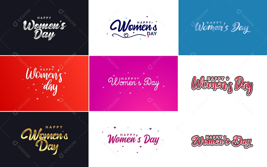 Textos De Feliz Dia Das Mulheres Vetor EPS