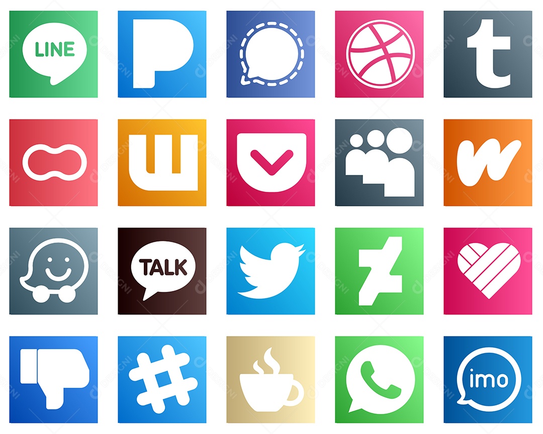 Pacote De Ícones De Redes Sociais Vetor EPS