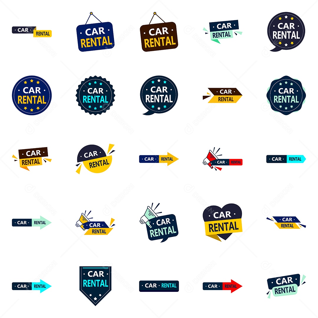 Aluguel de carros 25 designs de vetores versáteis para todas as suas necessidades de aluguel
