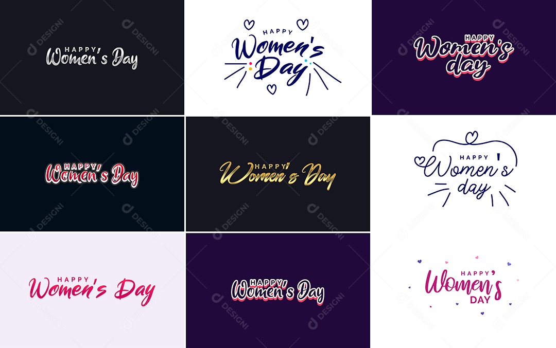 Textos De Feliz Dia Das Mulheres Vetor EPS