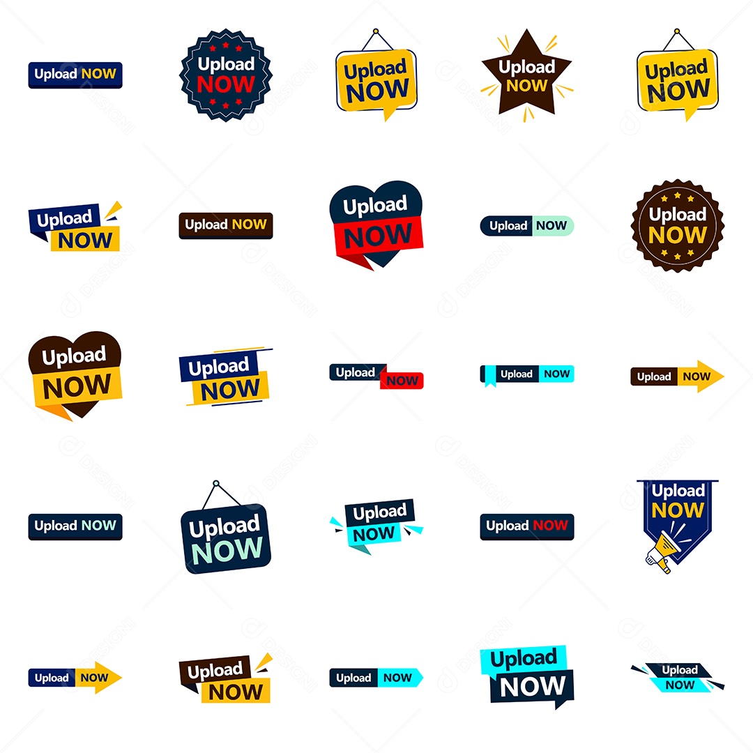 25 Designs de vetores editáveis ​​no pacote Upload Now, perfeito para