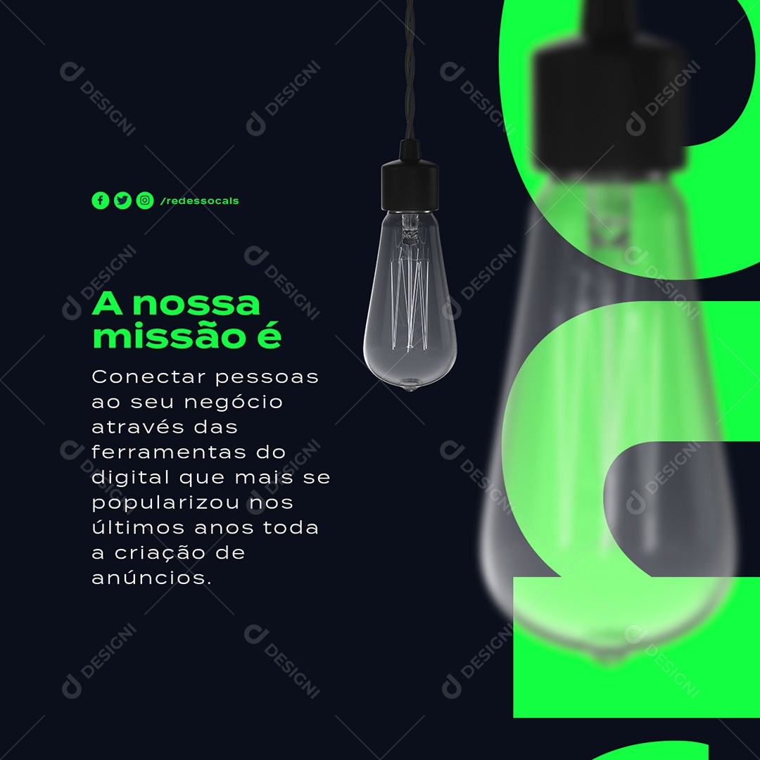 A Nossa Missão é Conectar Pessoas ao Seu Negócio Agência Social Media PSD Editável