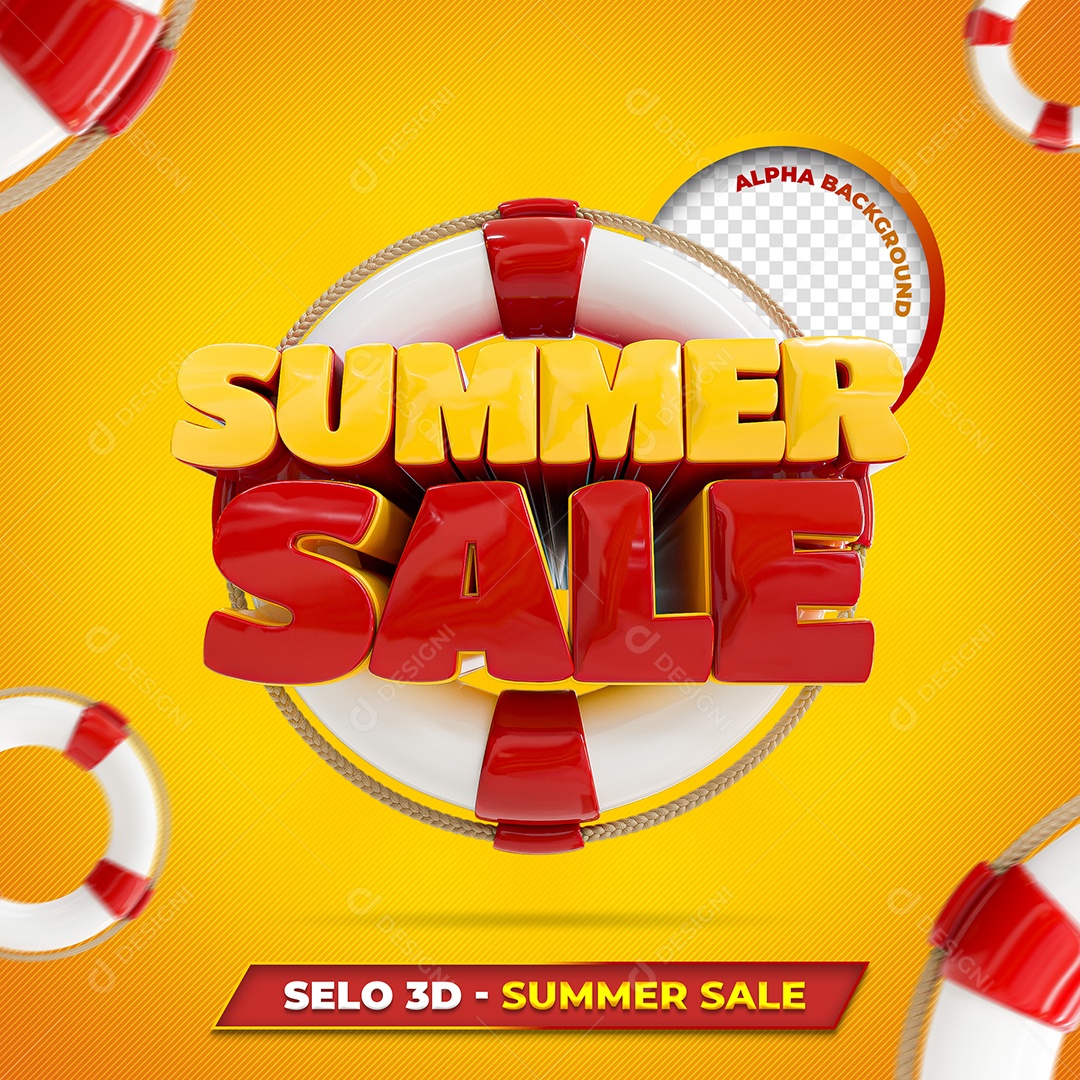 Selo 3D Para Composição Summer Sale PSD