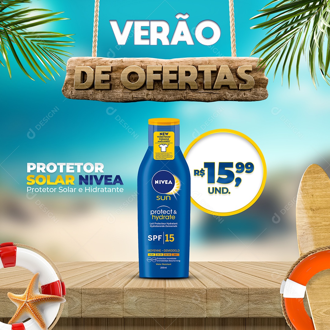 Verão de Ofertas Social Media Produtos de Verão PSD Editável