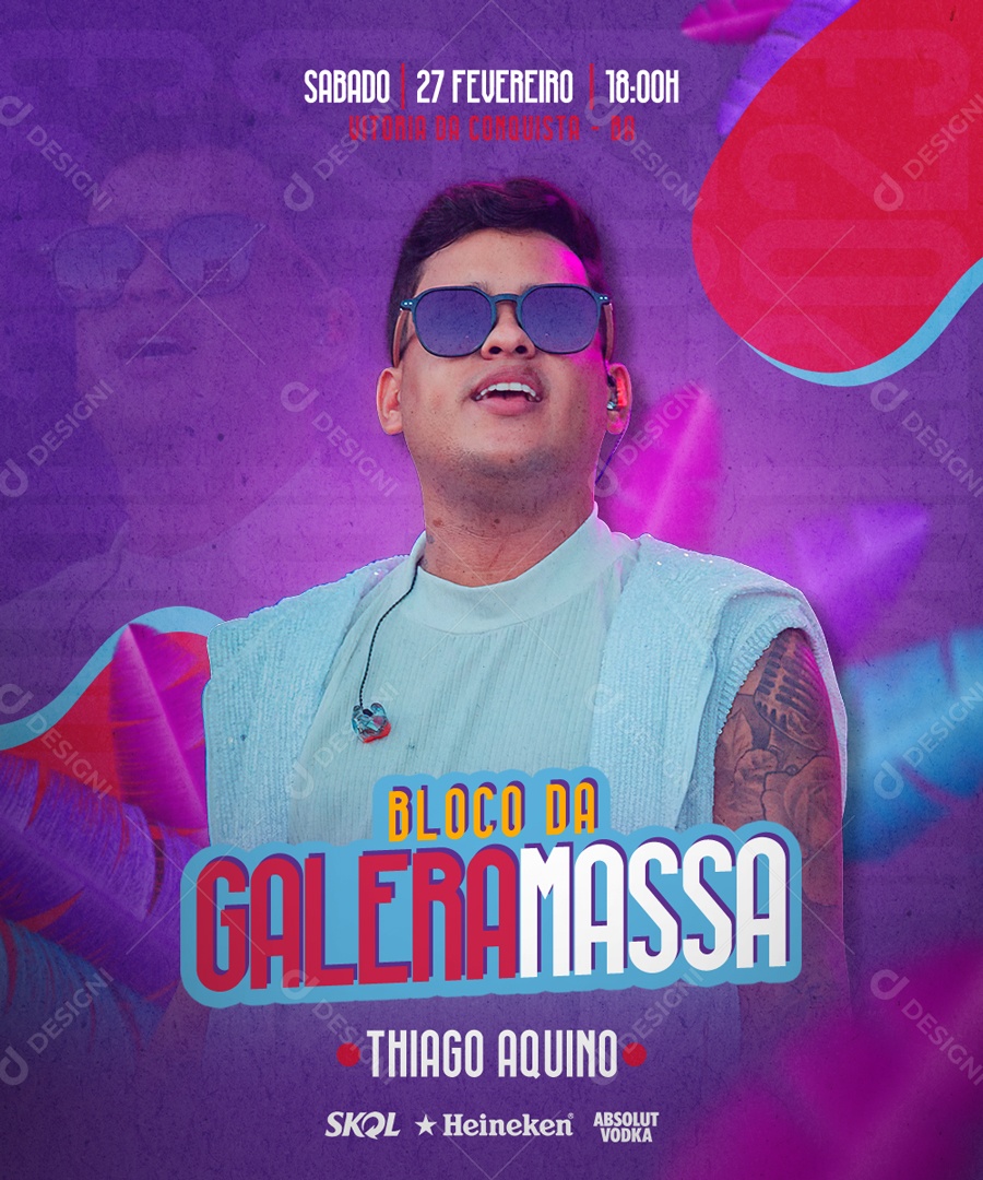 Flyer Show Tiago Aquino Social Media PSD Editável