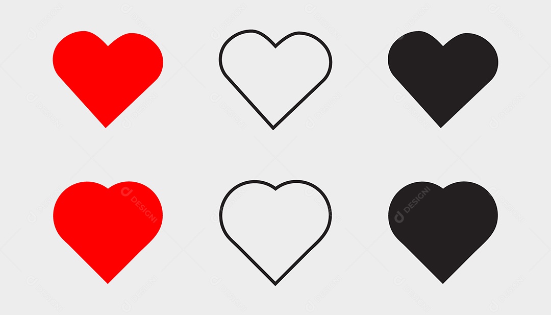 Ilustração de Corações Vetores EPS Editável