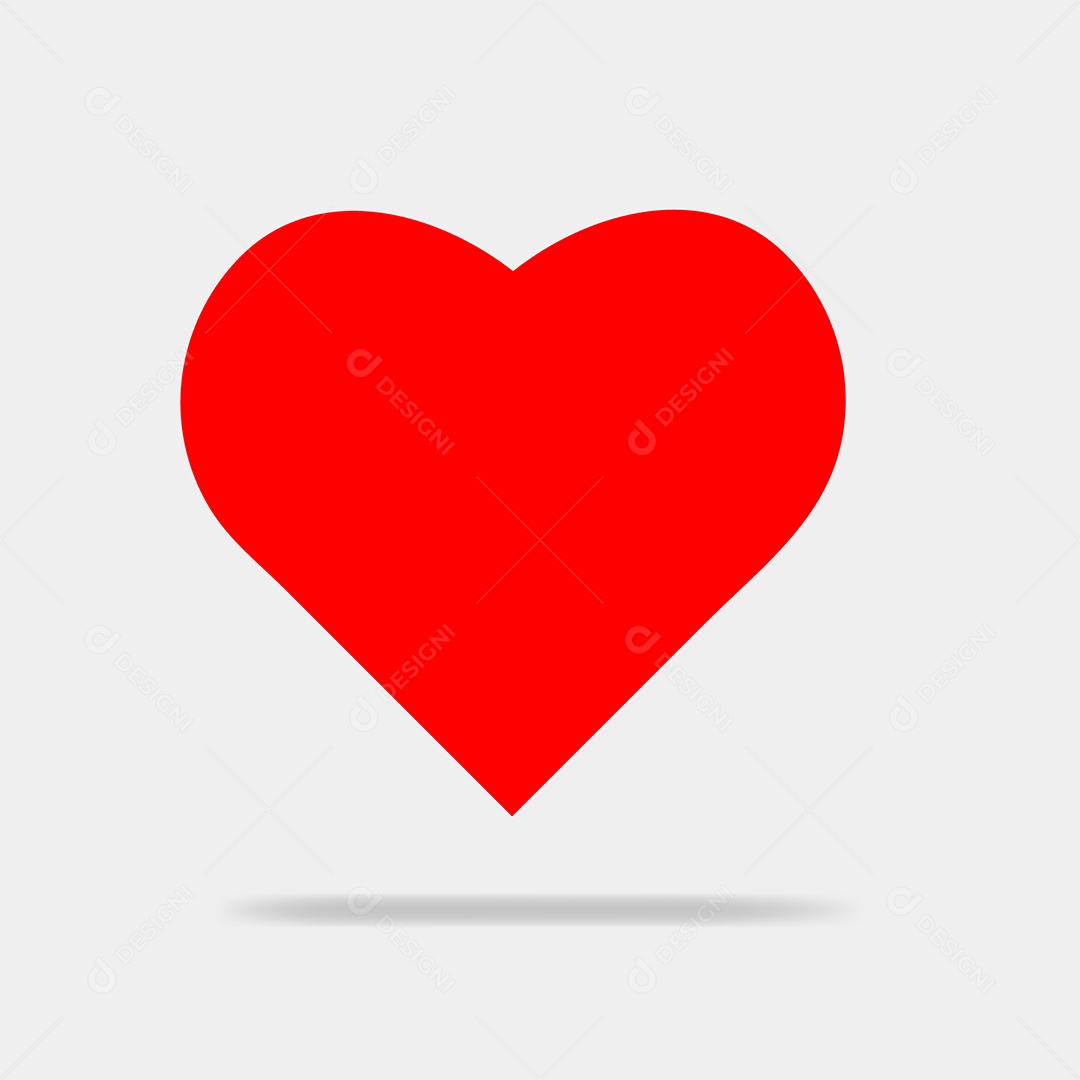 Ilustração de Coração Vermelho Vetor EPS Editável