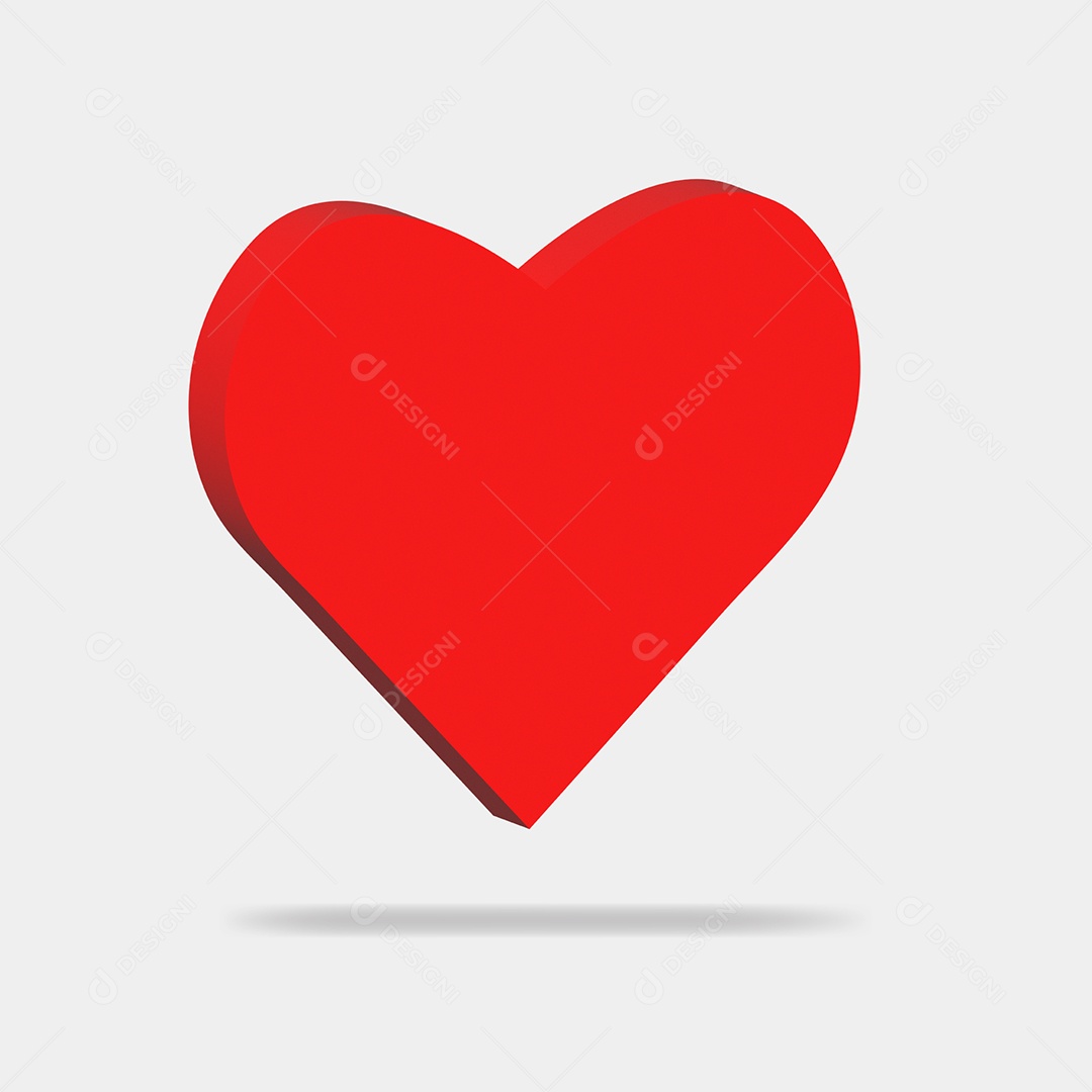 Ilustração de Coração Vermelho Vetor EPS Editável