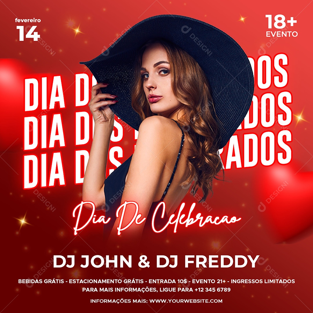 Flyer Dia Dos Namorados Dia de Celebração Social Media PSD Editável