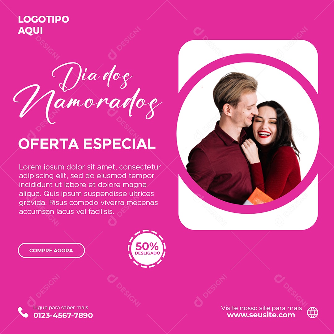 Feliz Dia Dos Namorados Oferta Especial Social Media PSD Editável